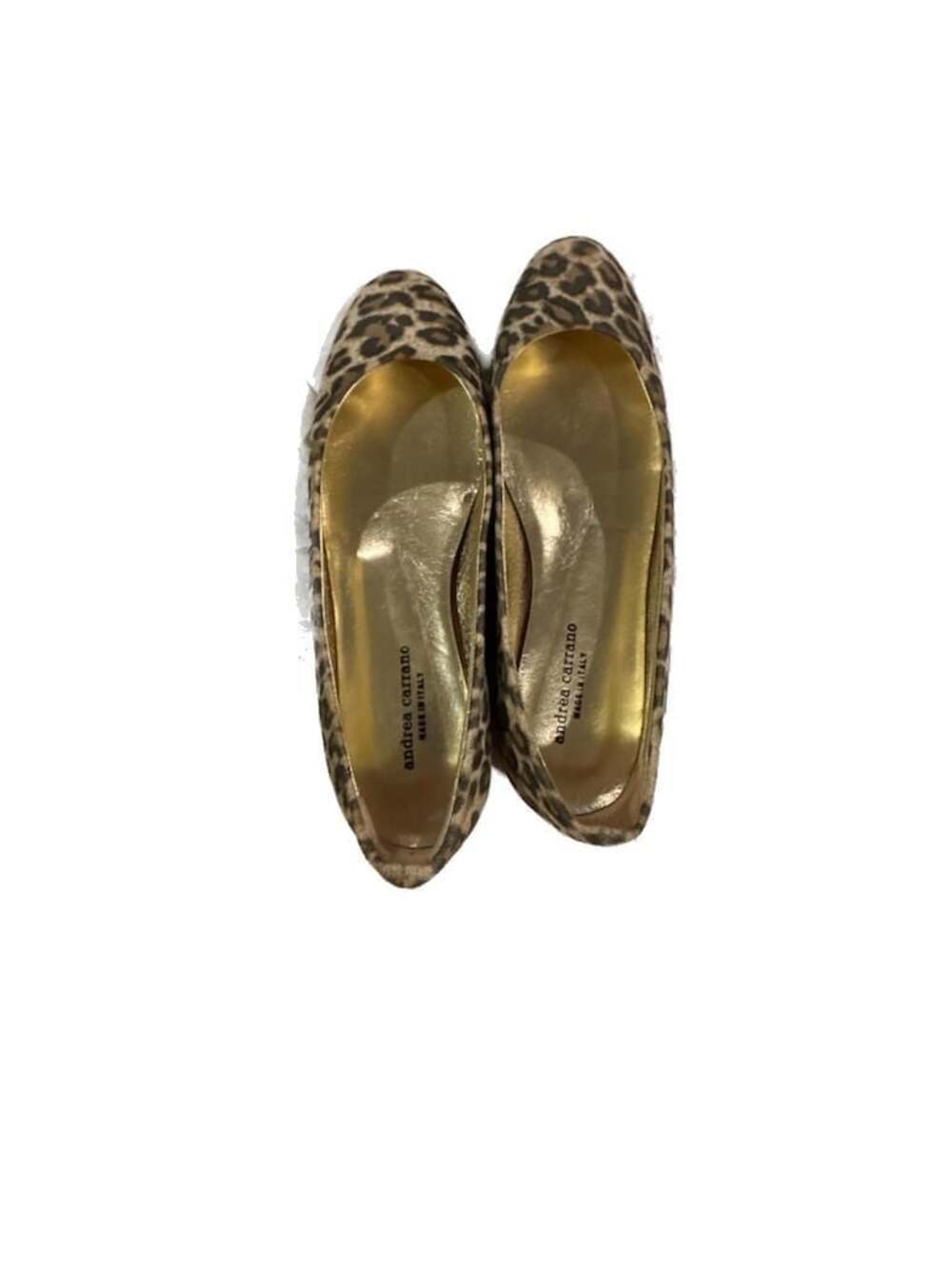Andrea Carrano Leopard Print Leather Ballet Flats Made in Italy